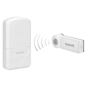 DISCO DC wireless, battery powered doorbell with learning system, 1 sound, 80m